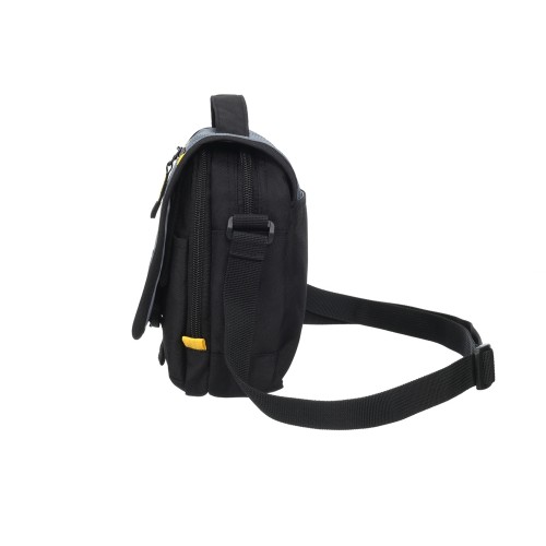 Сумка наплечная TORBER, черный/серый, полиэстер/добби, 15х5х22 см