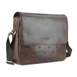 Сумка через плечо Mano "Don Leon", натуральная кожа в коричневом цвете, 38 х 30 х 7 см