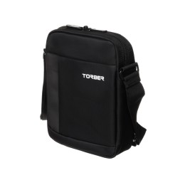 Сумка кросс-боди TORBER, черный, нейлон, 21,5 х 17 х 6 см
