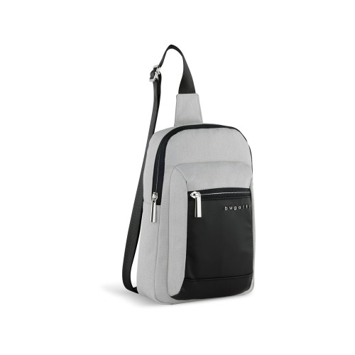 Сумка кросс-боди мужская BUGATTI СЕРА | SERA, светло-серая, полиэстер, 17х6х26,5 см, 2,5 л