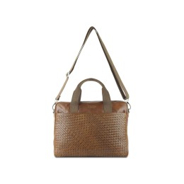 Сумка Mano "Don Luca", натуральная кожа в коньячном цвете, 37 х 27 х 6 см