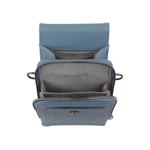 Сумка наплечная BUGATTI АЛМАТА | ALMATA, голубая, полиуретан, 11х4х19 см