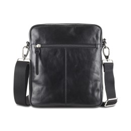 Сумка через плечо Mano "Don Luca", натуральная кожа в черном цвете, 23 х 26,5 х 4,5 см