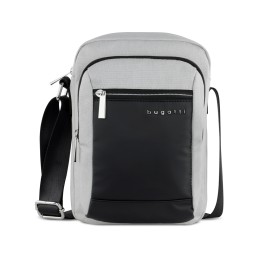 Сумка наплечная мужская BUGATTI СЕРА | SERA, светло-серая, полиэстер, 21х6х26,5 см, 2,5 л