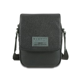 Сумка наплечная BUGATTI МОТОБАЙК D | MOTO D, чёрная, полиуретан, 18х6х24 см, 2 л