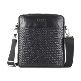Сумка через плечо Mano "Don Luca", натуральная кожа в черном цвете, 23 х 26,5 х 4,5 см