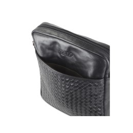 Сумка через плечо Mano "Don Luca", натуральная кожа в черном цвете, 23 х 26,5 х 4,5 см