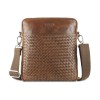 Сумка через плечо Mano "Don Luca", натуральная кожа в коньячном цвете, 23 х 26,5 х 4,5 см