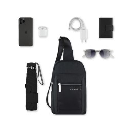 Сумка кросс-боди мужская BUGATTI СЕРА | SERA, антрацитовая, полиэстер, 17х6х26,5 см, 2,5 л