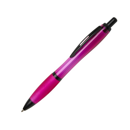 Nash шариковая ручка из переработанного пластика с черной отделкой (черные чернила) -Фуксия