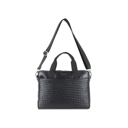 Сумка Mano "Don Luca", натуральная кожа в черном цвете, 37 х 27 х 6 см