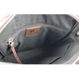 Сумка через плечо Mano "Don Luca", натуральная кожа в коньячном цвете, 23 х 26,5 х 4,5 см