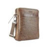 Сумка через плечо Mano "Don Luca", натуральная кожа в коньячном цвете, 23 х 26,5 х 4,5 см