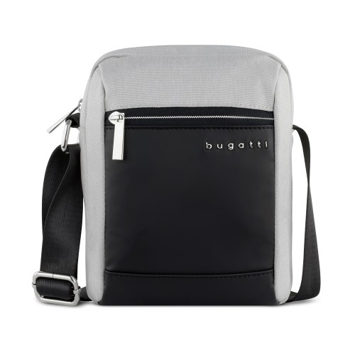 Сумка наплечная мужская BUGATTI СЕРА | SERA, светло-серая, полиэстер, 17х5,5х21 см, 1,5 л