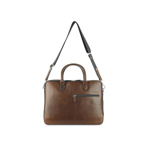 Сумка Mano "Don Valentino", натуральная кожа в коричневом цвете, 41,5 х 31 х 10 см