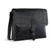 Сумка-мессенджер мужская BUGATTI НЕВИО | NEVIO, чёрная, воловья кожа/хлопок, 30,5х7х25 см, 5 л