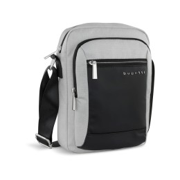 Сумка наплечная мужская BUGATTI СЕРА | SERA, светло-серая, полиэстер, 21х6х26,5 см, 2,5 л