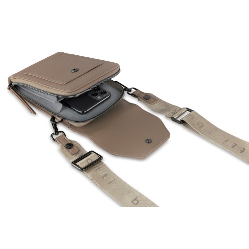 Сумка наплечная BUGATTI АЛМАТА | ALMATA, песочная, полиуретан, 11х4х19 см