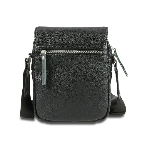 Сумка наплечная BUGATTI МОТОБАЙК D | MOTO D, чёрная, полиуретан, 18х6х24 см, 2 л