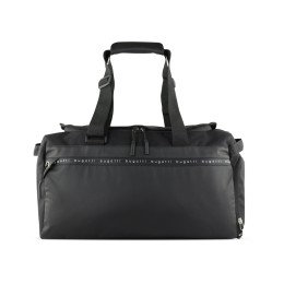 Сумка спортивная BUGATTI БЛАНК ОБЛЕГЧЕННАЯ | BLANC DELIGHT, чёрная, нейлон RPET600D/тарпаулин/полиэстер, 47х23х28 см, 22 л