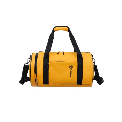 Сумка спортивная TORBER РИТМ, желтая, полиэстер 900D с PU покрытием, 45 х 25 х 25 см