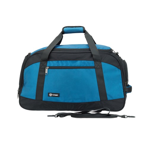 Сумка спортивная TORBER, синий/черный, полиэстер, 52 х 25 х 30 см