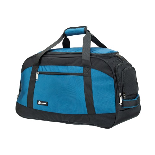 Сумка спортивная TORBER, синий/черный, полиэстер, 52 х 25 х 30 см