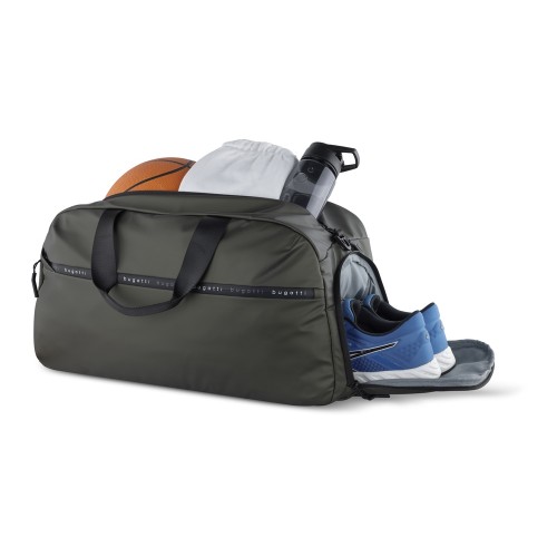Сумка спортивная BUGATTI БЛАНК | BLANC, оливковая, тарпаулин/полиэстер, 52х26х27,5 см