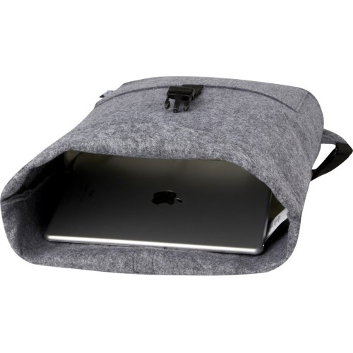 Велосумка Felta 13 л из фетра, переработанного по стандарту GRS, со скручиваемым верхом, средне-серый