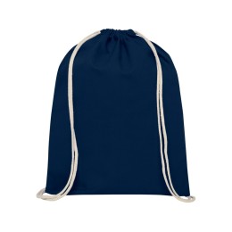Рюкзак со шнурком Oregon хлопка плотностью 140 г/м2, темно-синий