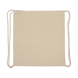 Рюкзак-мешок хлопковый Lark с цветной молнией, натуральный/синий