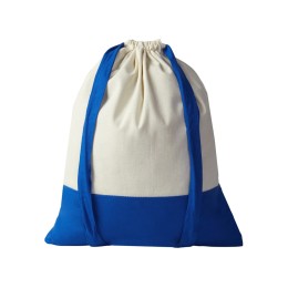 Рюкзак-мешок Cotton из хлопка 170 г, натуральный/синий