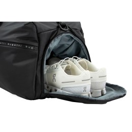 Сумка спортивная BUGATTI БЛАНК | BLANC, чёрная, тарпаулин/полиэстер, 52х26х27,5 см