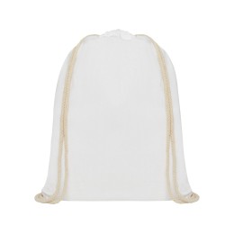Рюкзак со шнурком Oregon хлопка плотностью 140 г/м2, белый