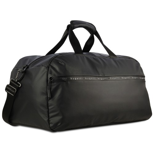 Сумка спортивная BUGATTI БЛАНК | BLANC, чёрная, тарпаулин/полиэстер, 52х26х27,5 см