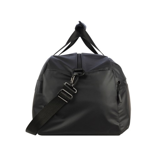 Сумка спортивная BUGATTI БЛАНК | BLANC, чёрная, тарпаулин/полиэстер, 52х26х27,5 см