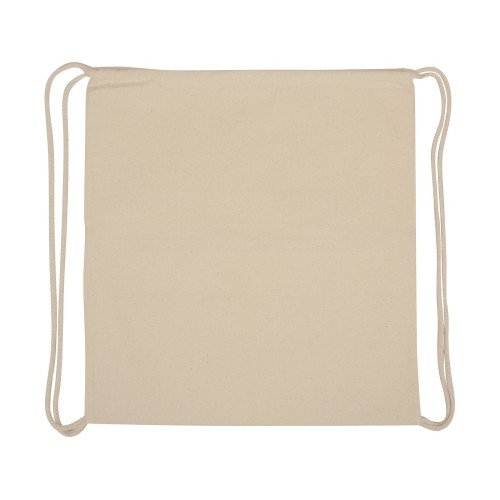 Рюкзак-мешок хлопковый Lark с цветной молнией, натуральный/черный