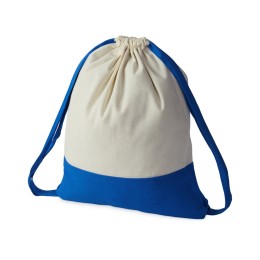 Рюкзак-мешок Cotton из хлопка 170 г, натуральный/синий