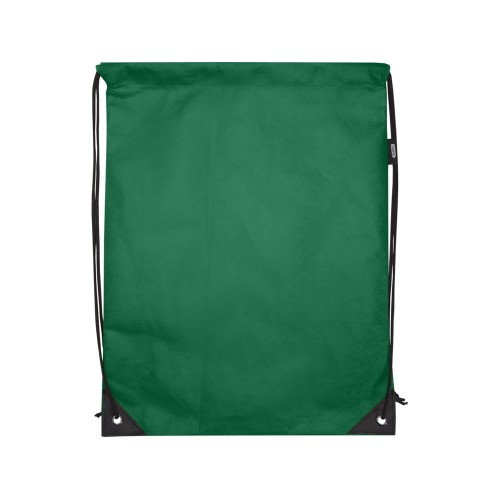 Рюкзак-мешок  на шнурке «Evergreen» из переработанного нетканого материала, зеленый