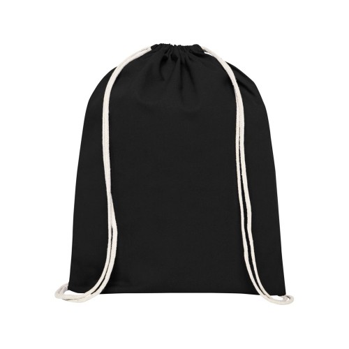Рюкзак со шнурком Tenes из хлопка плотностью 140 г/м2, черный