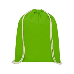 Рюкзак со шнурком Oregon хлопка плотностью 140 г/м2, лайм