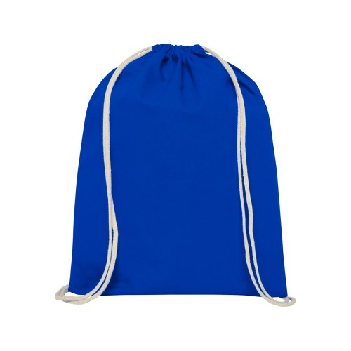 Рюкзак со шнурком Oregon хлопка плотностью 140 г/м2, синий