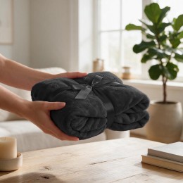 Подарочный набор «Dreamy hygge» 2.0 с пледом и термокружкой, черный