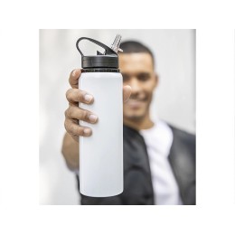 Одностенная бутылка для воды Fits/Фитц, изготовленная из нержавеющей стали, сертифицированной по стандарту RCS, объемом 800 мл - Белый