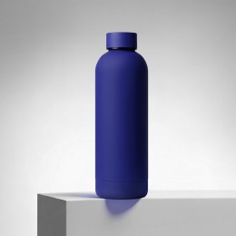 Вакуумная термобутылка "Cask" Waterline, soft touch, 500 мл, синий
