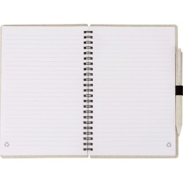 Блокнот А5 «Toledo M», бежевый + ручка шариковая «Pianta» из пшеничной соломы, бежевый