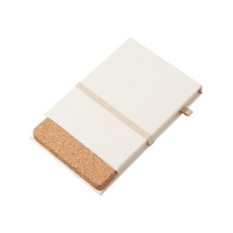 Блокнот с подставкой для телефона из пробки "Milky S", молочно-белый