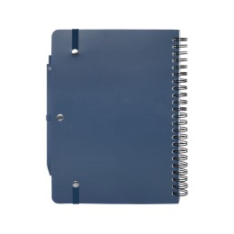 Блокнот Thalaasa формата А5 в твердой обложке из океанического пластика с шариковой ручкой - Синий