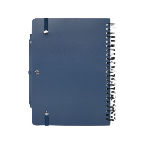 Блокнот Thalaasa формата А5 в твердой обложке из океанического пластика с шариковой ручкой - Синий