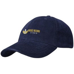 "Hutton" 6-панельная бейсболка из переработанного хлопка - Темно - синий